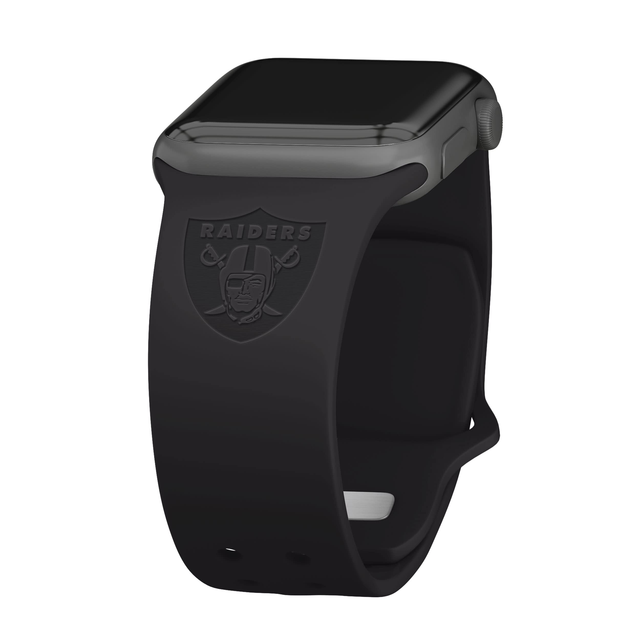 Raiders Engraved Silicone Apple Watch Band 38/40mm Black - Game Day Accessory