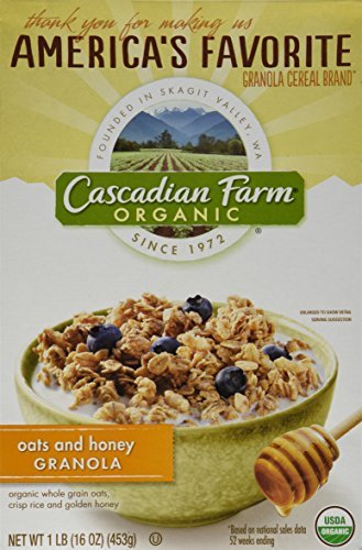Organic Oats & Honey Granola Cereal by Cascadian Farm - 16oz (2 Pack) - Healthy Breakfast & Snack for Kids & Adults - Perfect for Yogurt Topping, Smoothie Bowls & On-the-Go Energy