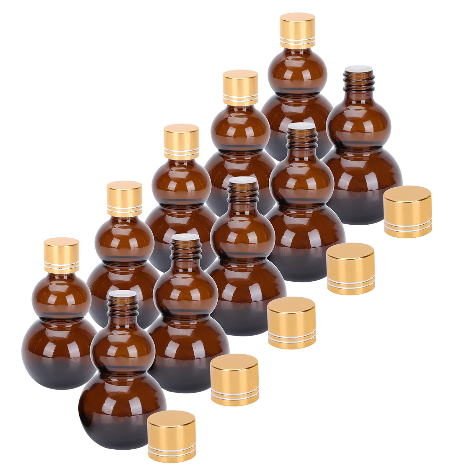DOITOOL 10-Pack 50ml Amber Glass Perfume Bottles, Essential Oil Roller Bottles, Travel-Sized Toiletry Containers for Fragrance, Makeup & Liquids - Perfect for DIY, Aromatherapy & On-the-Go Use