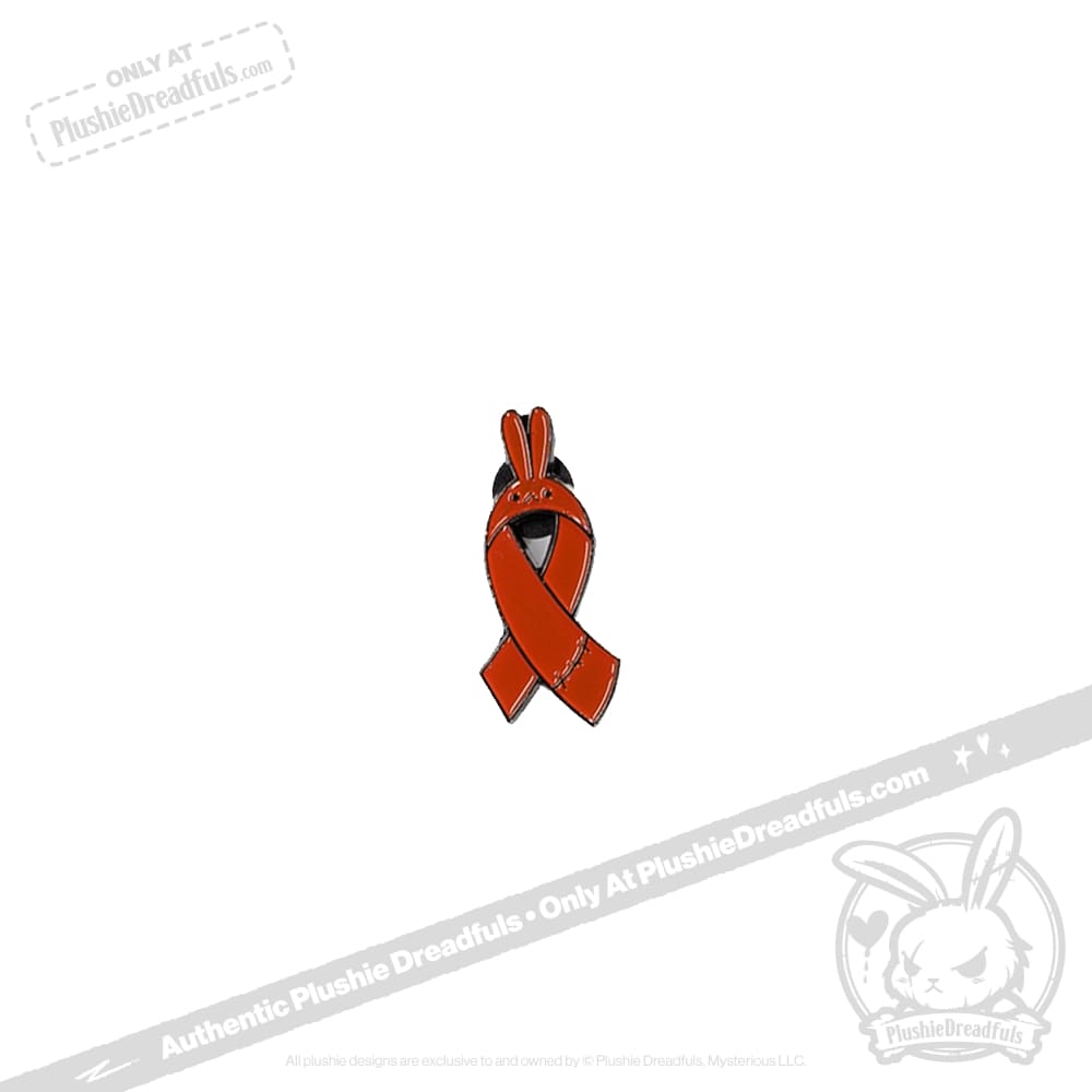 Plushie Dreadfuls Bunny Awareness Ribbon Enamel Pin - Cute Collectible Badge for Mental Health Support, Backpacks & Jackets