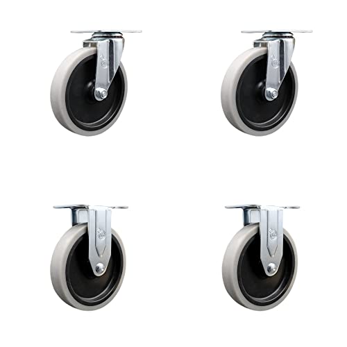 2 Swivel - 2 Rigid