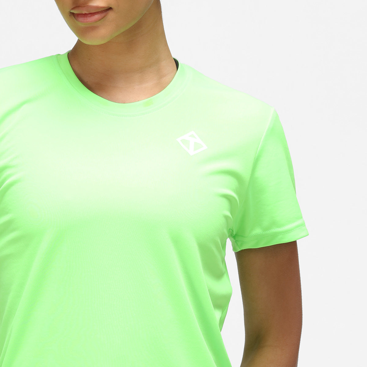 Lime Green Diamond Women's Performance T-Shirt - Moisture Wicking, Breathable & Comfortable for Workouts, Yoga & Outdoor Activities