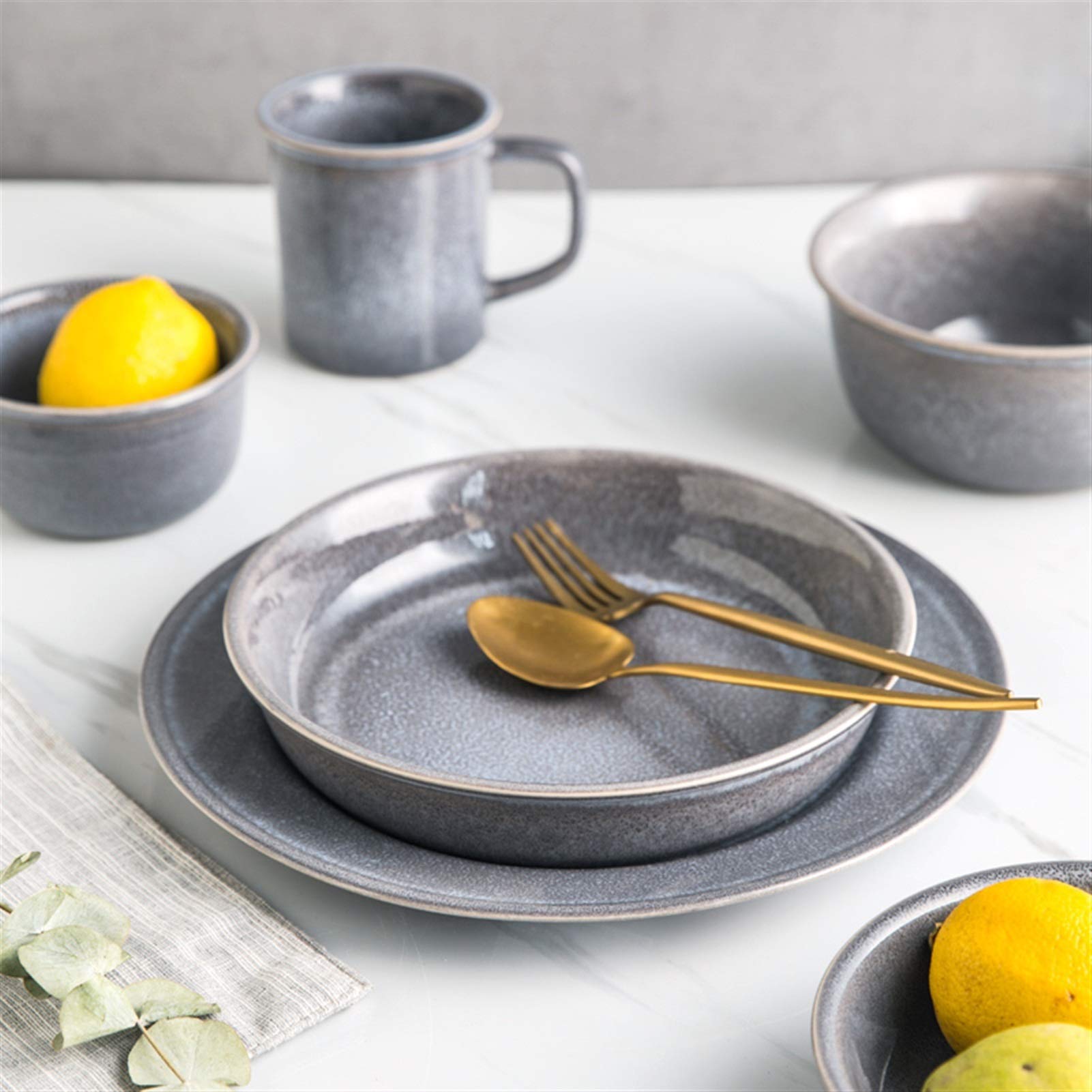 Nordic Ceramic Salad Bowls - Simple Pasta, Risotto & Soup Dishes - Milk Coffee Mug - Kitchen & Dining Essentials (Color: C) - Perfect for Salads, Pasta, Soup & Coffee Breaks