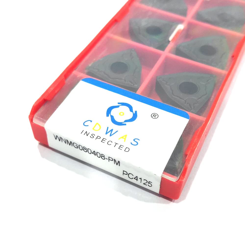 10Pcs Carbide Insert WNMG080404/08-PM PC4125 for External Metal Turning & Milling - High Precision Lathe Tools for Steel, Cast Iron & Alloy Machining - Ideal for CNC & Manual Lathe Operations