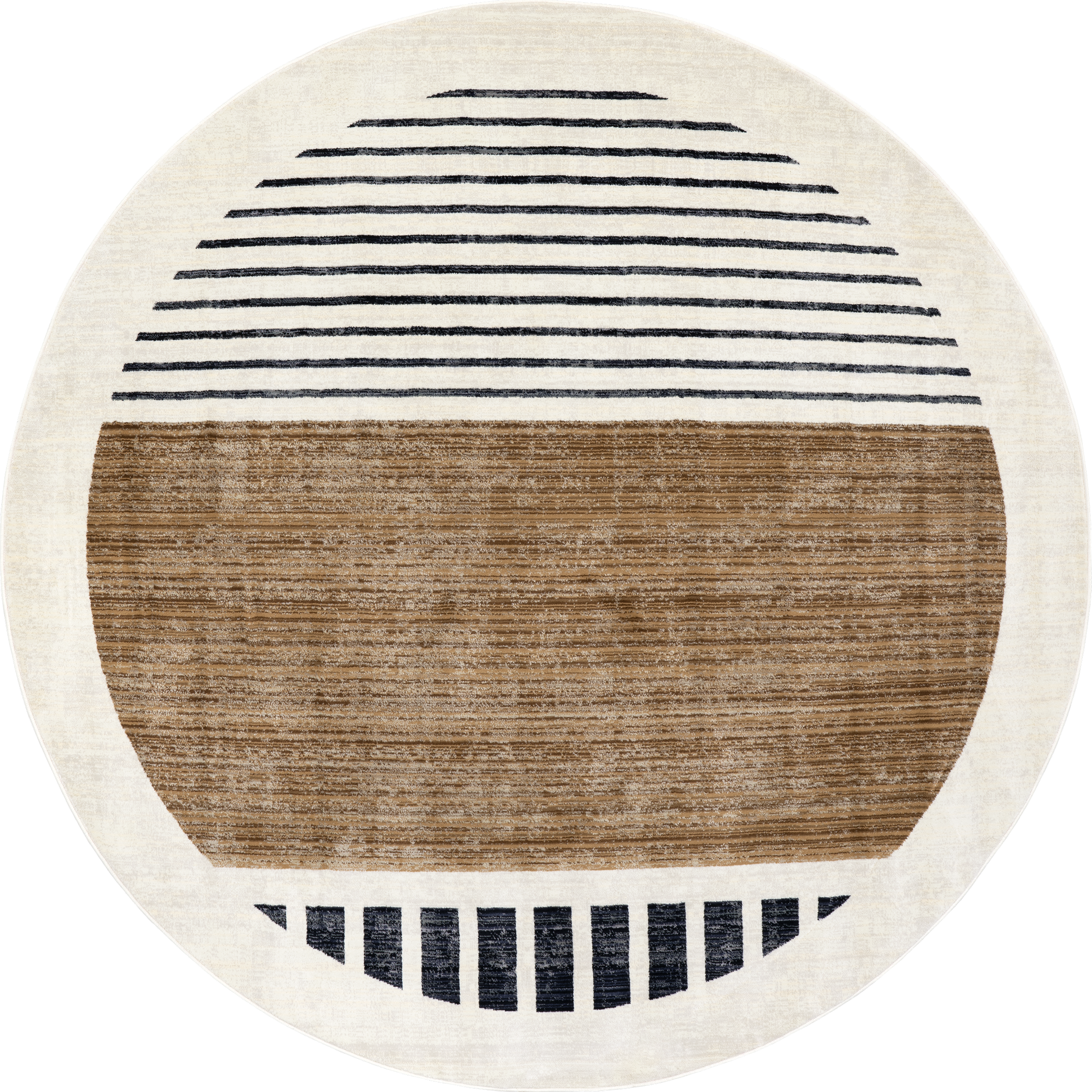Anette Block Striped Rug - Soft Beige Area Rug for Living Room, Bedroom, Nursery - Non-Slip & Washable Modern Home Decor