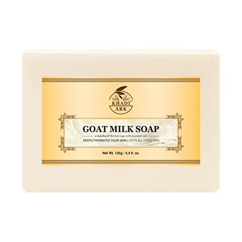Khadi Ark Goat Milk Soap - 100% Natural Handmade Soap with No Sulfate, Chemicals or Paraffin - Safe & Gentle for All Skin Types - Perfect for Dry Skin, Sensitive Skin & Daily Cleansing Routine