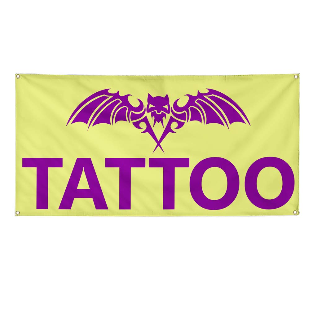 Custom Vinyl Banner 48x96 Inches - Durable Weatherproof Outdoor Advertising Sign with 8 Grommets for Tattoo Shops, Business Promotion & Yard Signs (Multiple Sizes Available) - Perfect for Trade Shows, Events & Industrial Use