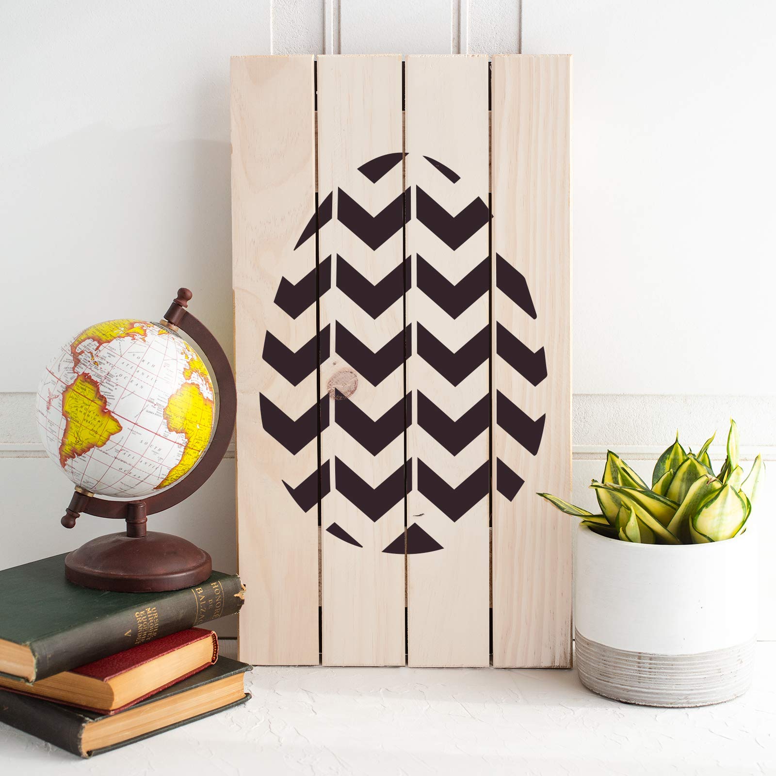 Easter Egg Chevron Stencil Template - Reusable Plastic Stenciling Kit for DIY Crafts, Holiday Decorations & Chevron Pattern Painting - Perfect for Easter Eggs, Walls, Wood & Fabric Projects