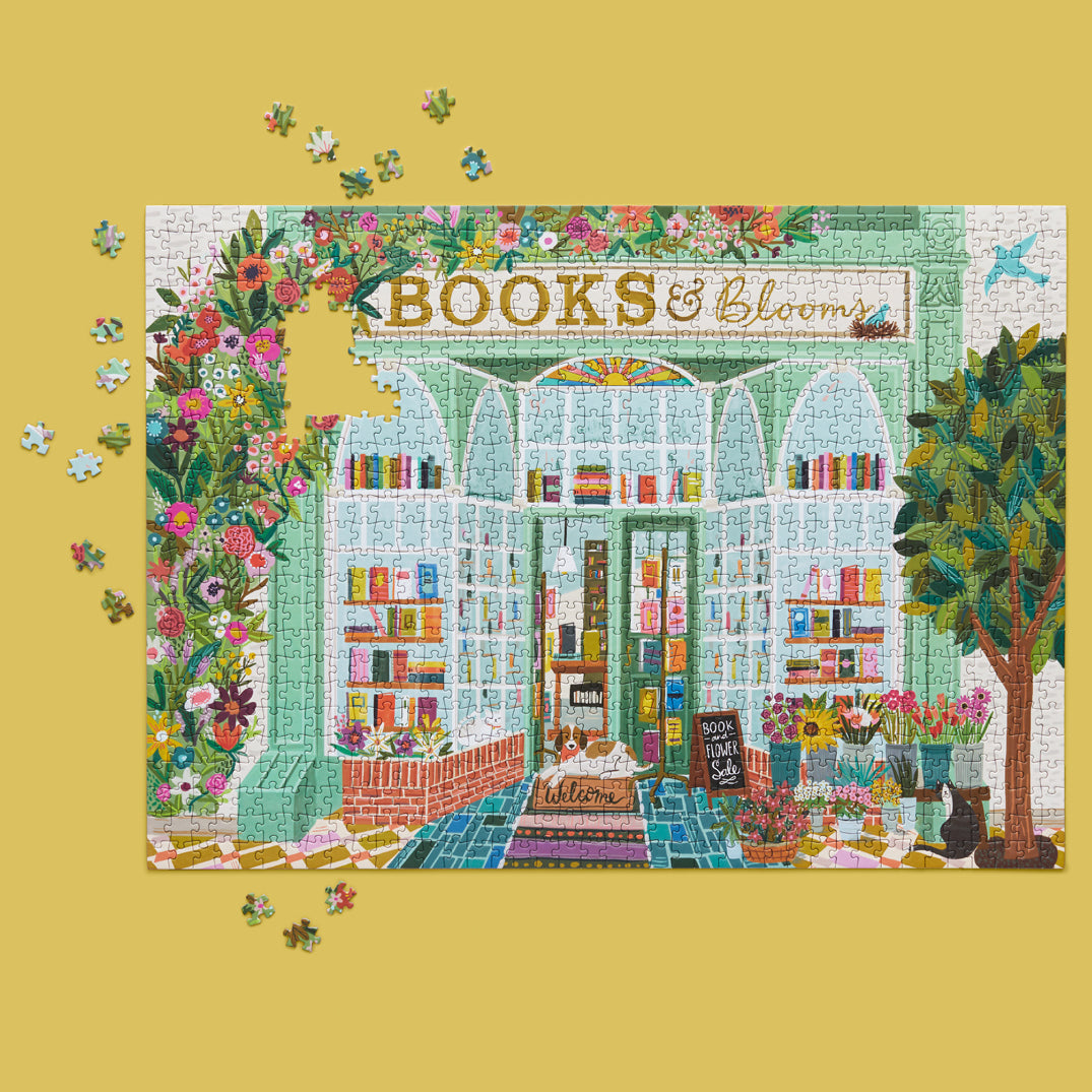 Books & Blooms 1000 Piece Jigsaw Puzzle for Adults - Challenging Floral Book Cover Puzzle for Relaxation & Stress Relief - Perfect for Family Game Nights & Home Decor