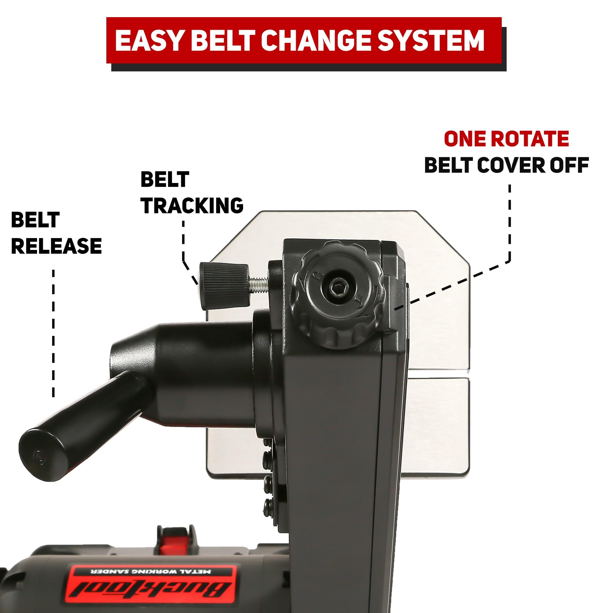 Bucktool 1x30 Inch Belt & 6 Inch Disc Sander Combo - 1/3 HP Low Speed Bench Grinder for Knife Making, Sharpening, Woodworking & Metalworking - Perfect for DIY Projects, Home Workshops & Professional Use