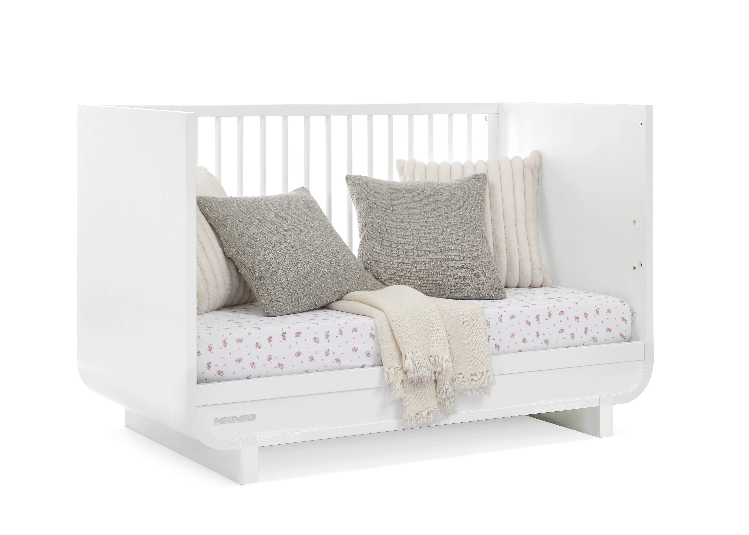 Rhodes 4-in-1 Convertible Baby Crib - Toddler Bed, Daybed & Full-Size Bed - Safe & Stylish Nursery Furniture for Newborn to Adult - Perfect for Baby Rooms, Daycare Centers & Guest Bedrooms