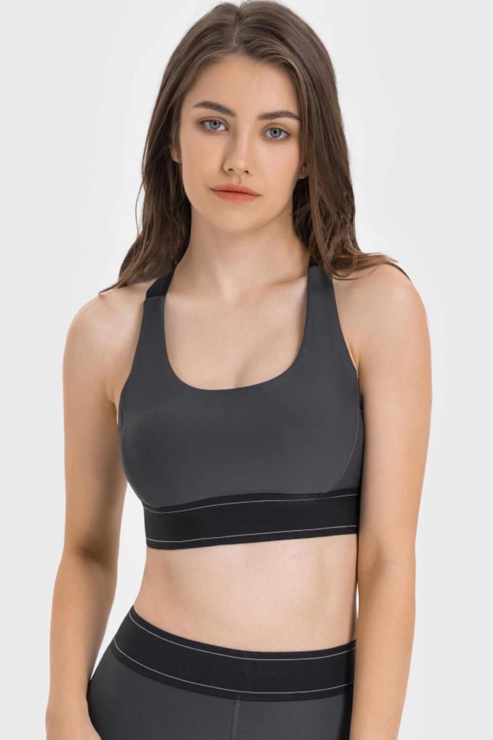 High-Impact Contrast Sports Bra for Women - Moisture-Wicking, Supportive Workout Top for Running, Yoga & Gym - Stylish & Comfortable Activewear