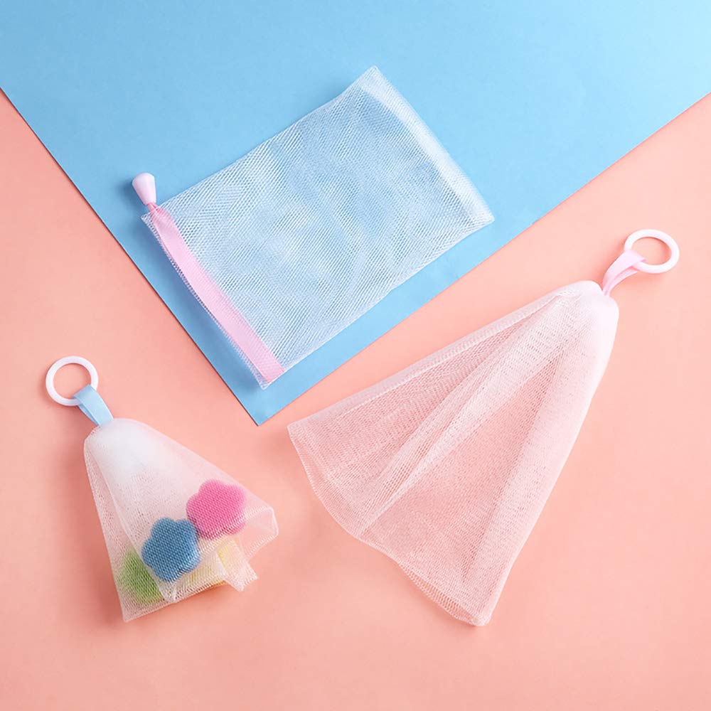 6-Piece Foaming Net Set for Face Cleansing & Shower - Soft Bubble Mesh Bag for Gentle Exfoliation & Deep Cleaning - Perfect for Skincare Routine & Spa Day at Home