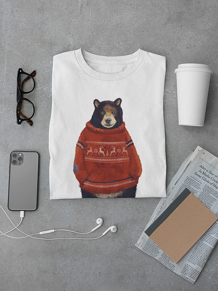 Adorable Red Sweater Bear T-Shirt for Men - Perfect for Casual Wear, Gifts & Christmas Outfits
