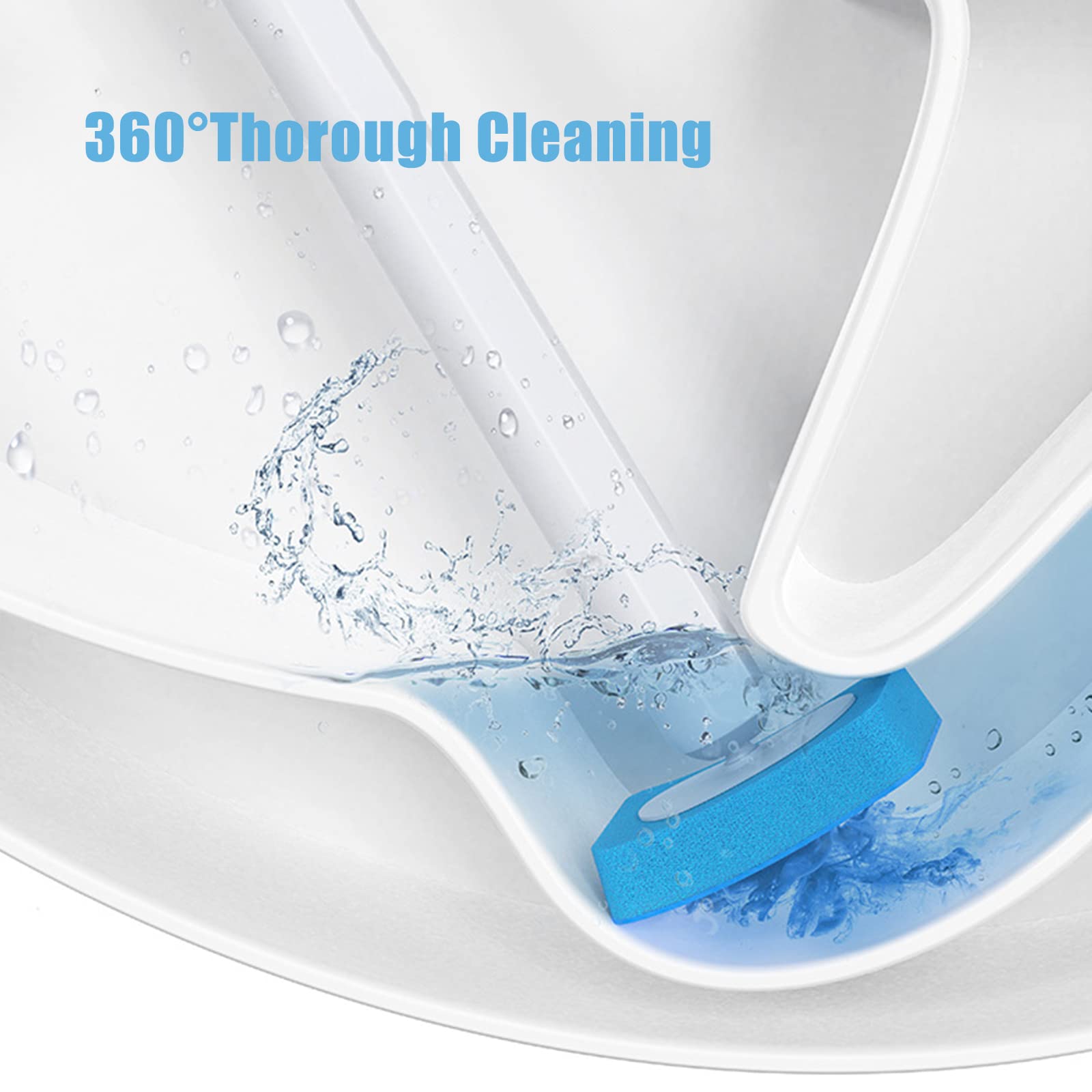Matybobe Disposable Toilet Cleaning Brush with 7 Refill Heads - Wall Mounted Detachable Toilet Wand for Bathroom Cleaning | Ideal for Home, Hotel & RV Sanitation