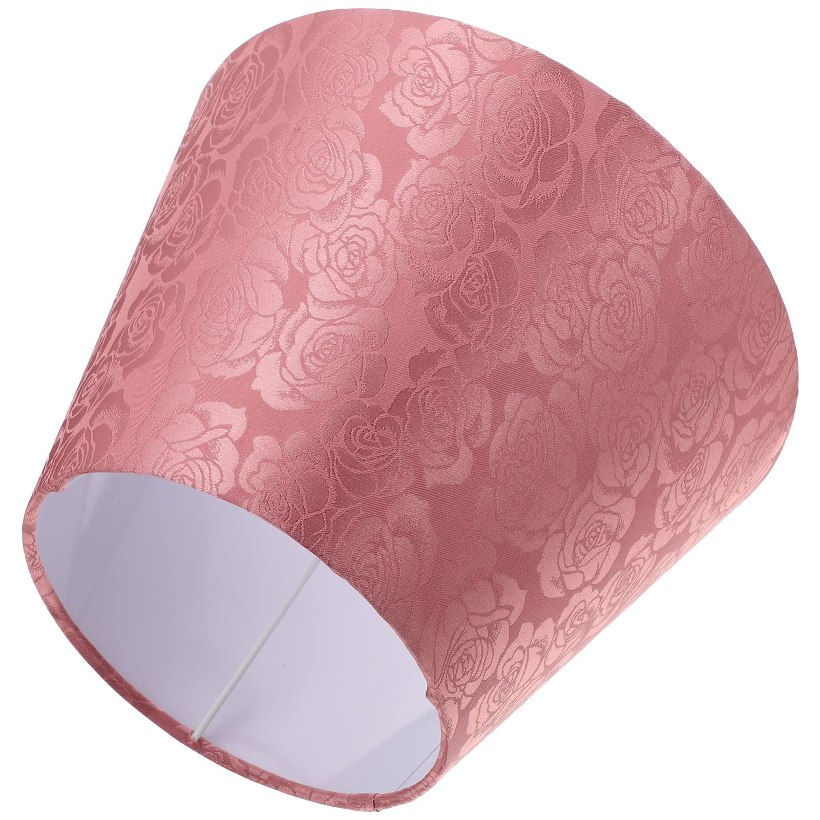 Beaupretty Floral Embroidery Fabric Clip-On Chandelier Lamp Shade - Pink Lampshade for Table, Wall & Ceiling Lights - Elegant Home Decor for Living Room, Bedroom & Dining Room Lighting