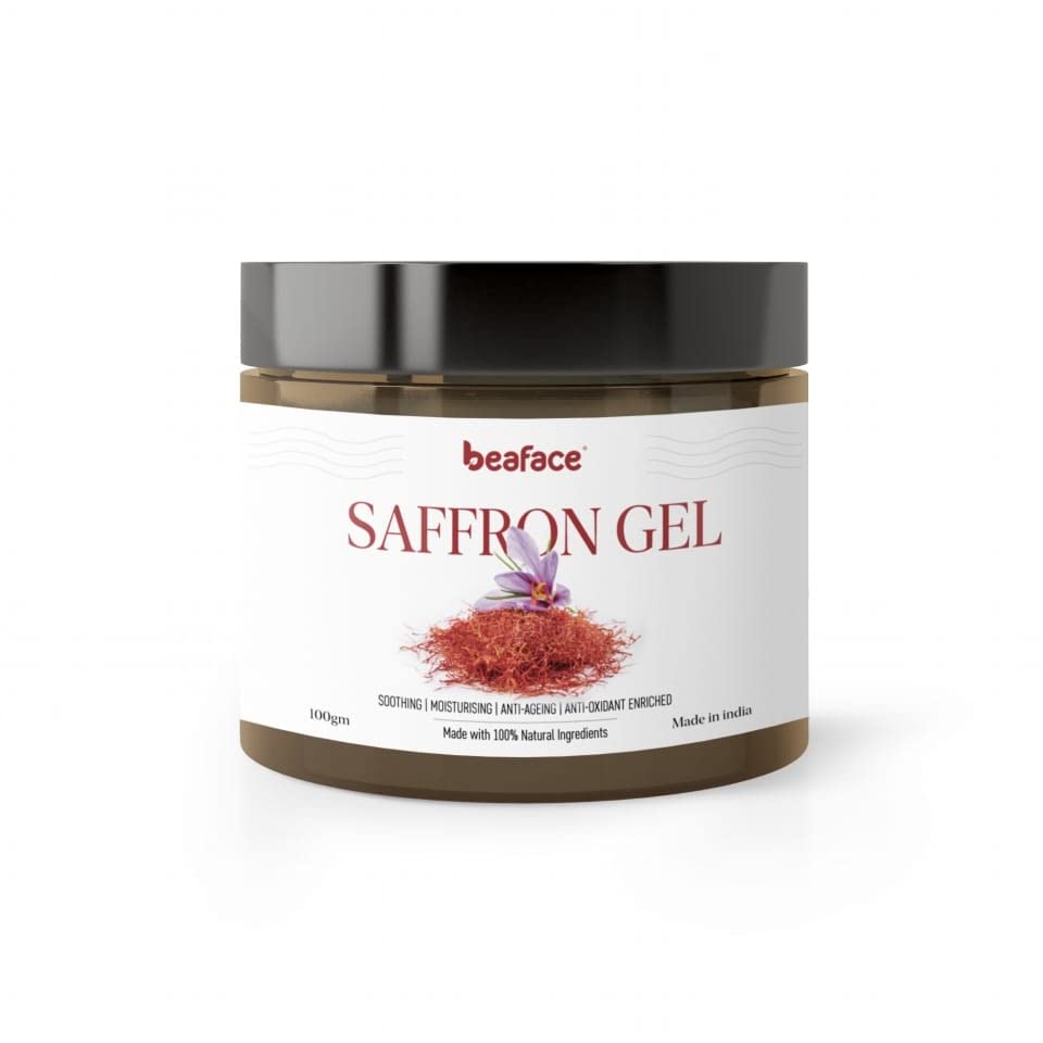 Beaface Saffron Face Gel & Aloe Vera Skin Gel Combo Pack - 2x100g for Glowing Skin | Hydrating & Brightening Skincare Set | Perfect for Daily Face Care & Night Routine