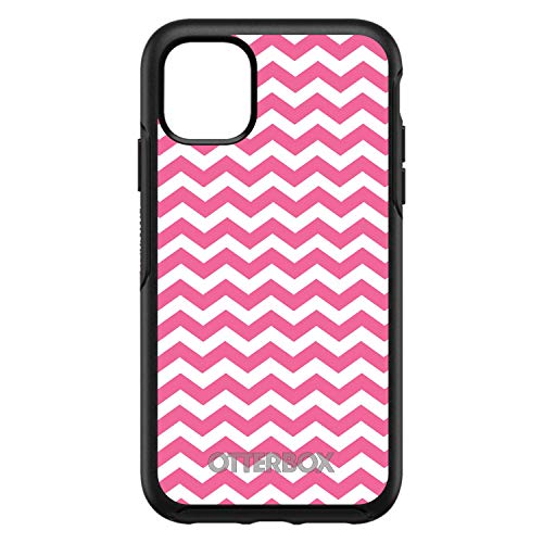 Pink White Chevron Stripes Wave On Black Case