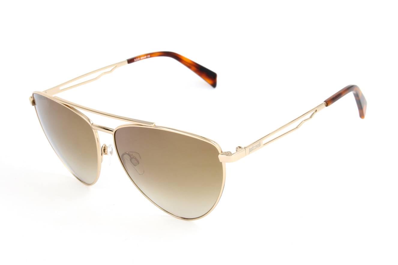 Polarized Fashion Sunglasses for Women - JUST CAVALLI Gold/Brown Gradient JC839S-32F - UV Protection, Stylish & Comfortable for Beach, Driving & Outdoor Activities
