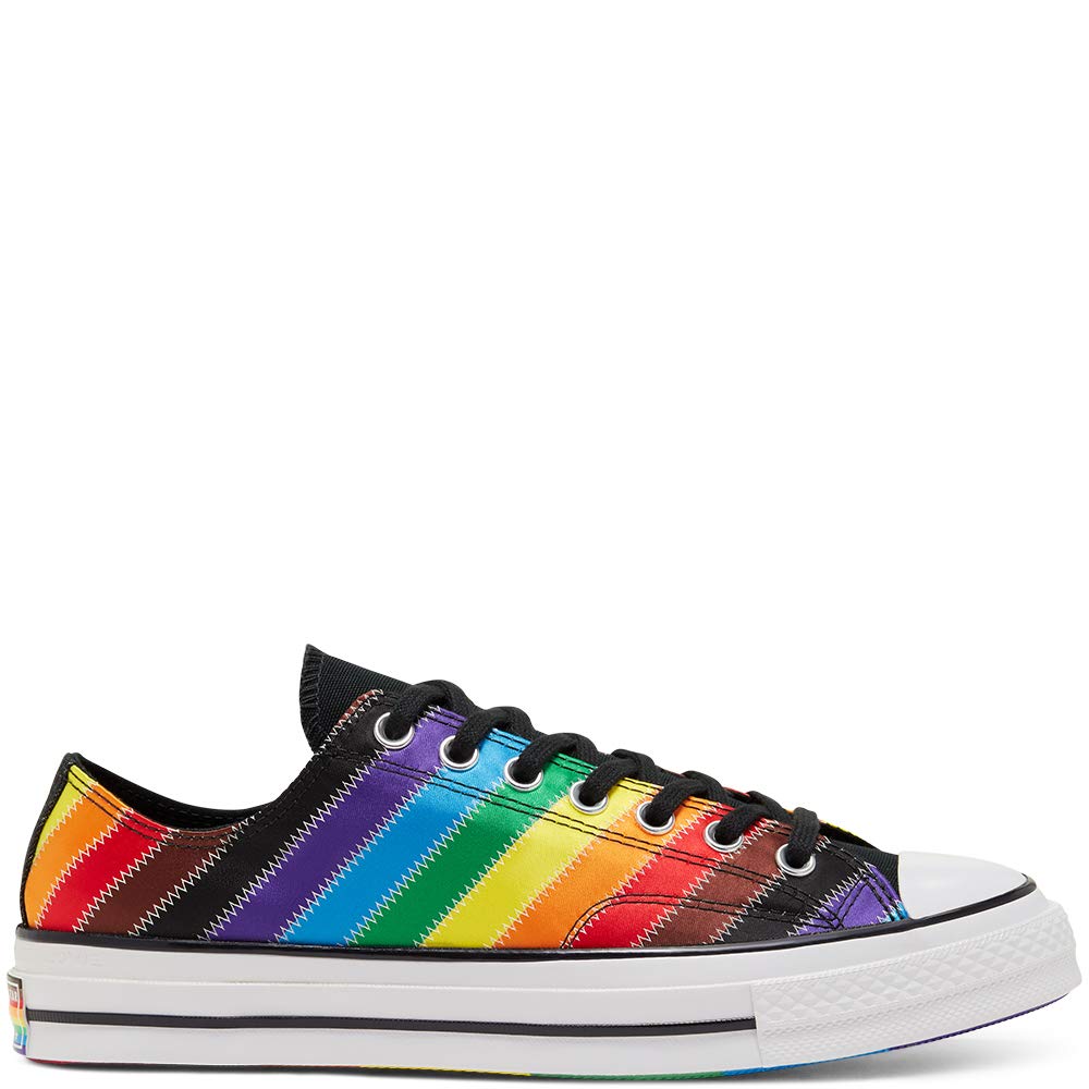 Converse Chuck 70 Low Top Sneakers - Unisex Pride Edition in White, Black & Dark Roast | Casual Streetwear Shoes for Everyday Wear & LGBTQ+ Pride Events