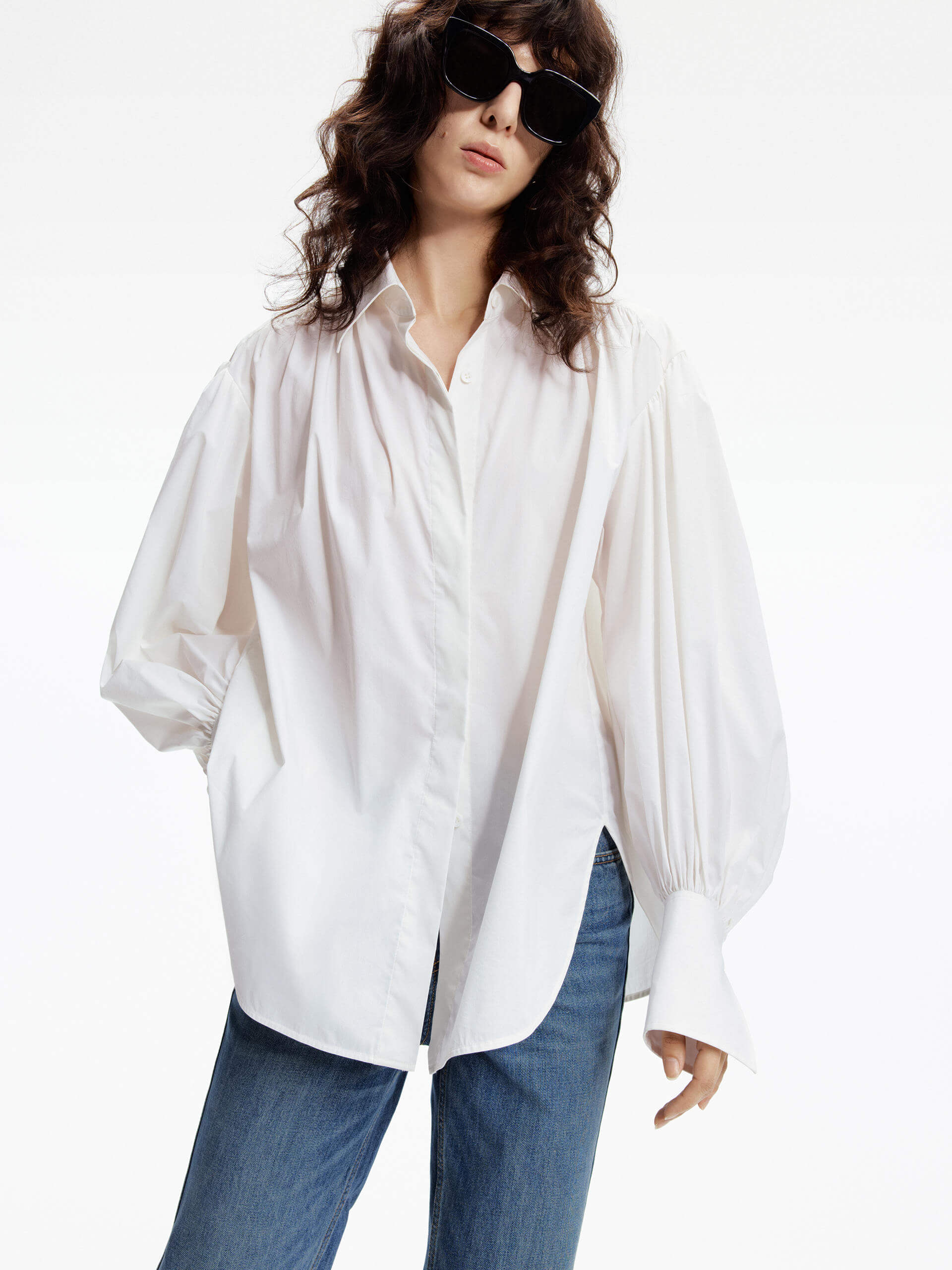 Trendy Loose Puff Sleeve Blouse for Women - Casual & Elegant Tops for Spring/Summer - Perfect for Office, Date Night & Weekend Outings