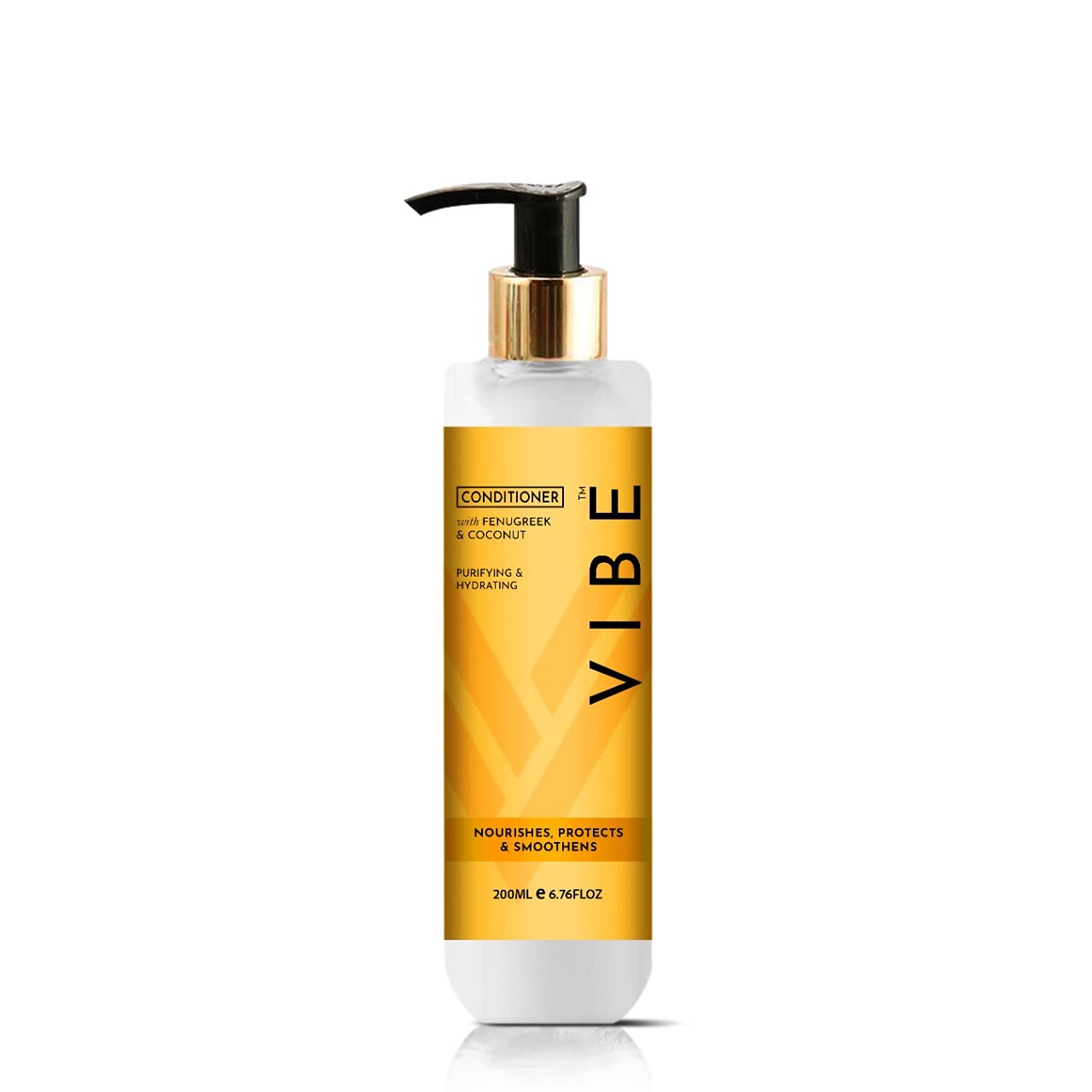 VIBE Hair Fall Defense Conditioner for Men & Women with Fenugreek & Coconut Extract | Purifying & Hydrating Hair Treatment | Prevents Breakage & Hair Loss | Sulfate-Free Hair Care Conditioner - 200ml | Perfect for Daily Use & Damaged Hair Repair