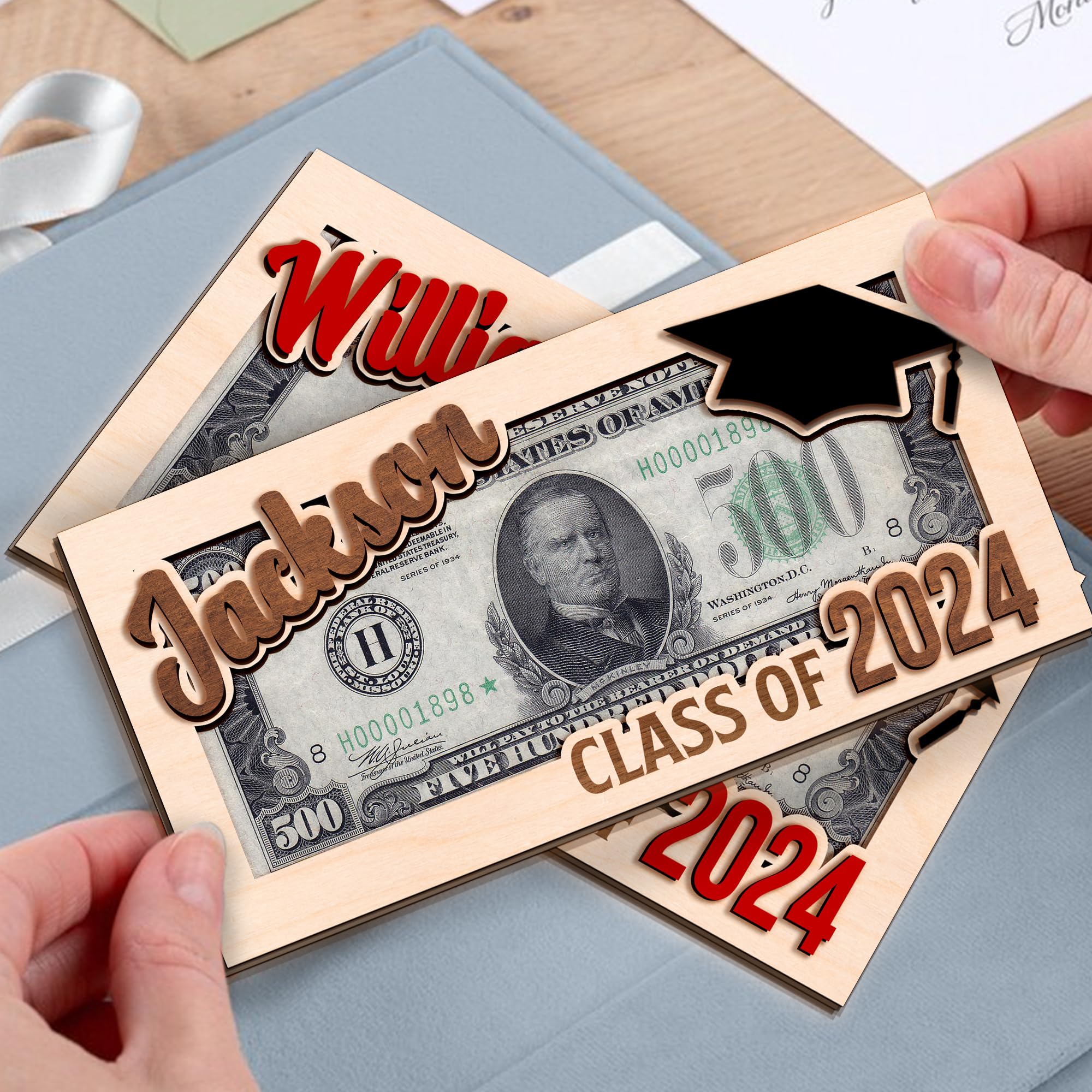 Personalized Graduation Money Holder - Class of 2024 Gift for High School & College Graduates | Cash Envelope Gift for Senior Students | Perfect Graduation Party Favor & Keepsake