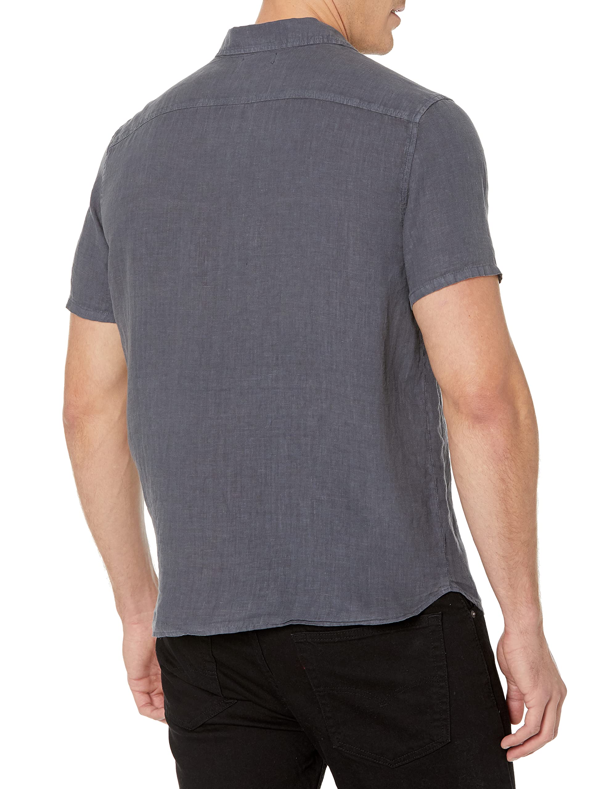 Graham & Spencer Men's Mackie Woven Linen Short Sleeve Button Down Shirt - Soft Velvet Finish for Casual Summer Wear & Beach Outings