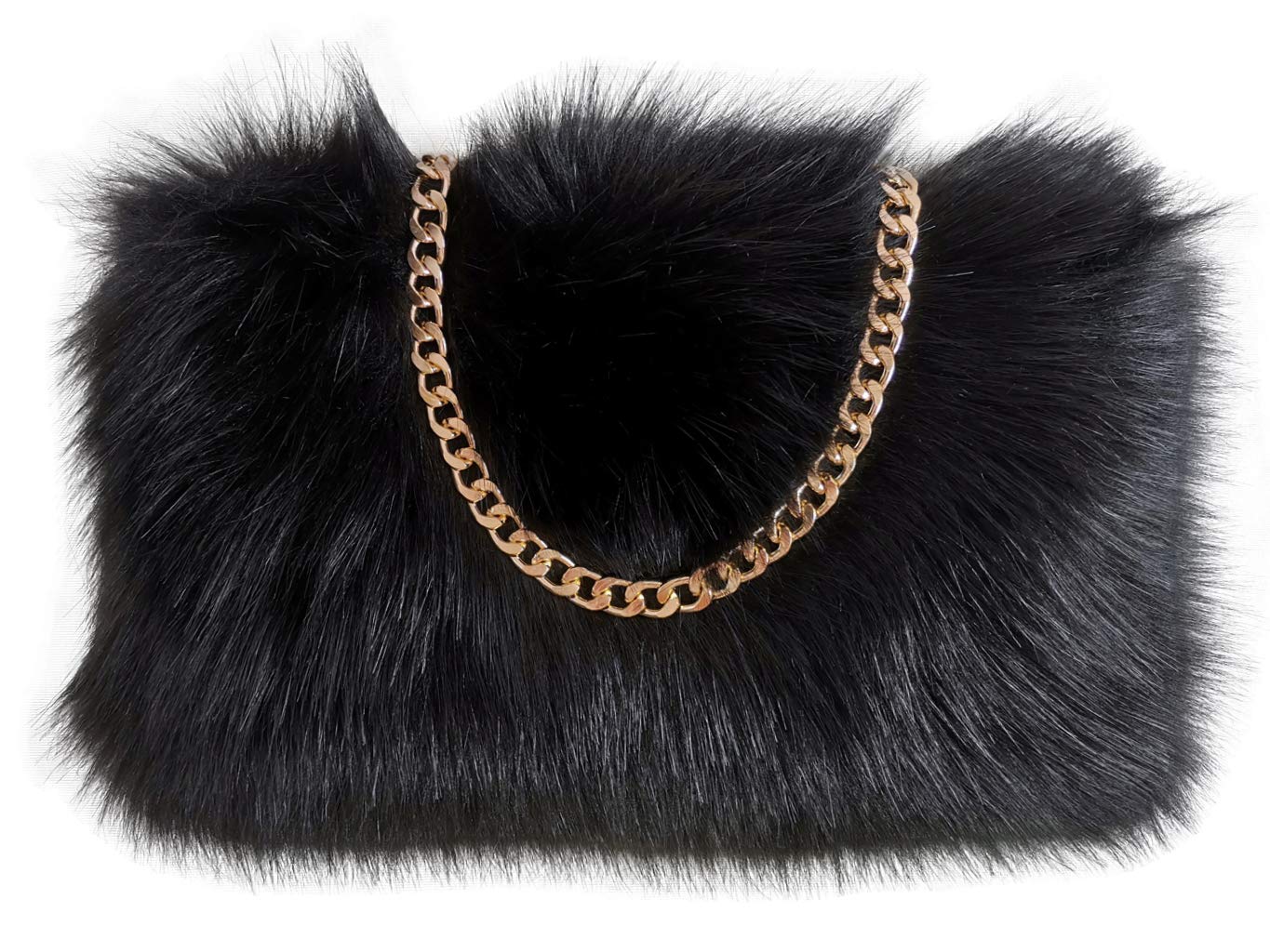 Luxury Faux Fox Fur Purse for Women - Elegant Fuzzy Evening Handbag with Alloy Shoulder Strap | Perfect for Parties, Weddings & Special Occasions