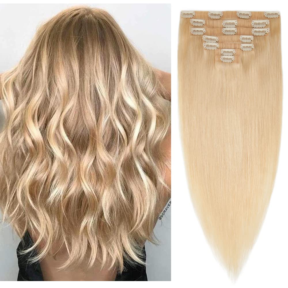 Premium 7-Piece Clip-In Human Hair Extensions (16