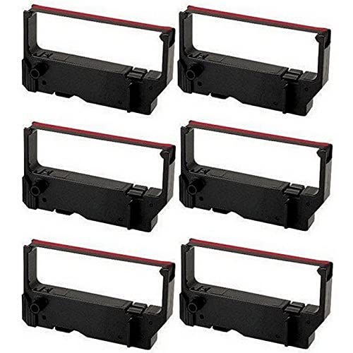 Hypercom P8/T7 Black/Red POS Printer Ribbons (6-Pack) - Compatible Replacement for 710008-001BR - Ideal for Retail, Restaurants & Business Transactions