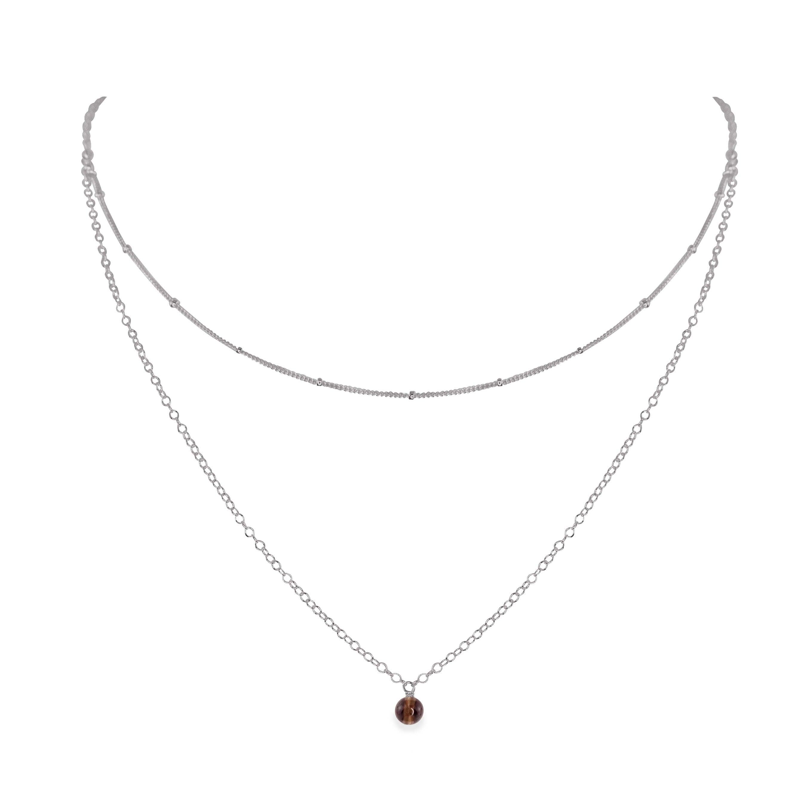 Elegant Smoky Quartz Gemstone Layered Choker Necklace for Women | Healing Crystal Jewelry | Perfect for Boho Style, Meditation & Gift Giving