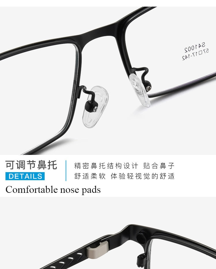 Bclear Men's Full Rim Alloy Frame Eyeglasses with Spring Hinge - Lightweight & Durable (Model 41002) for Work, Reading & Everyday Use
