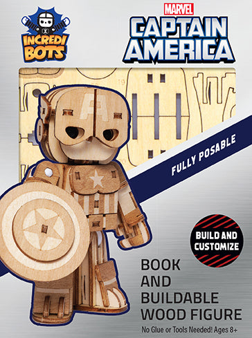 IncrediBuilds IncrediBots Marvel Captain America Building Kit – DIY 3D Model for Kids & Collectors – Perfect for Gifts, STEM Learning & Superhero Fans