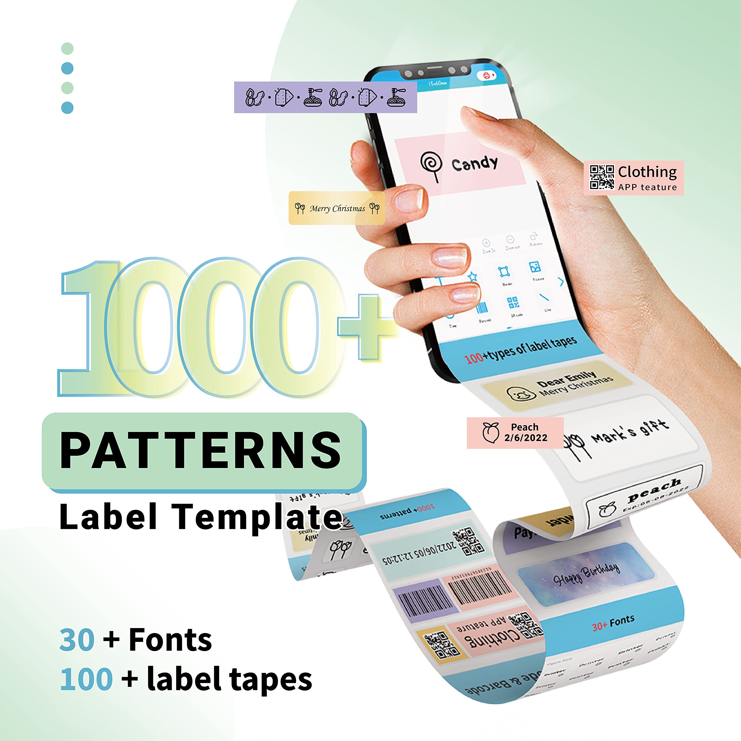 Phomemo D35 Wireless Bluetooth Label Maker Machine with Tape - Portable Mini Label Printer for Home & Office Organizing | Smartphone Compatible, Multiple Templates | Perfect for Storage, Pantry, and Craft Labeling