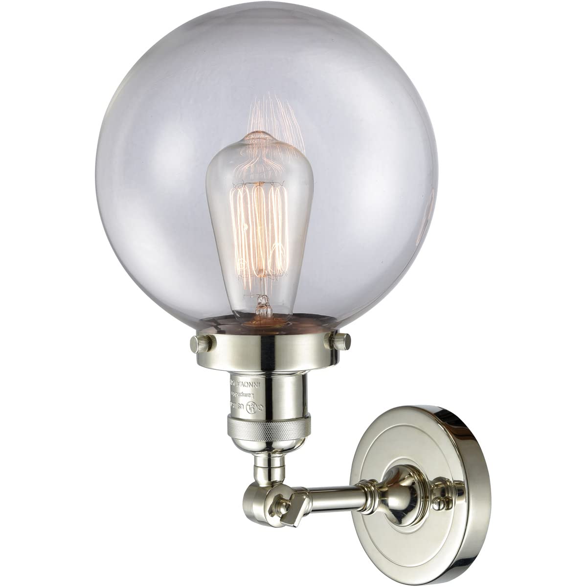 203-PN-G202-8-LED Modern Wall Sconce Light Fixture - Dimmable LED Wall Lamp for Bedroom, Living Room, Hallway - Energy Saving Indoor Lighting for Home Decor