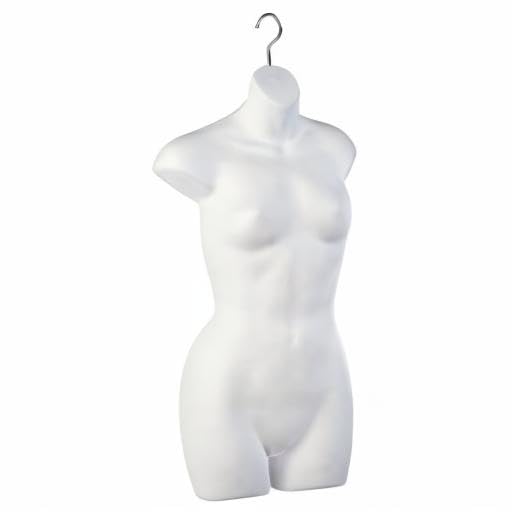 2-Pack White Female Dress Mannequin Display Forms for Small & Medium Sizes - Perfect for Boutique, Retail Store, and Window Display