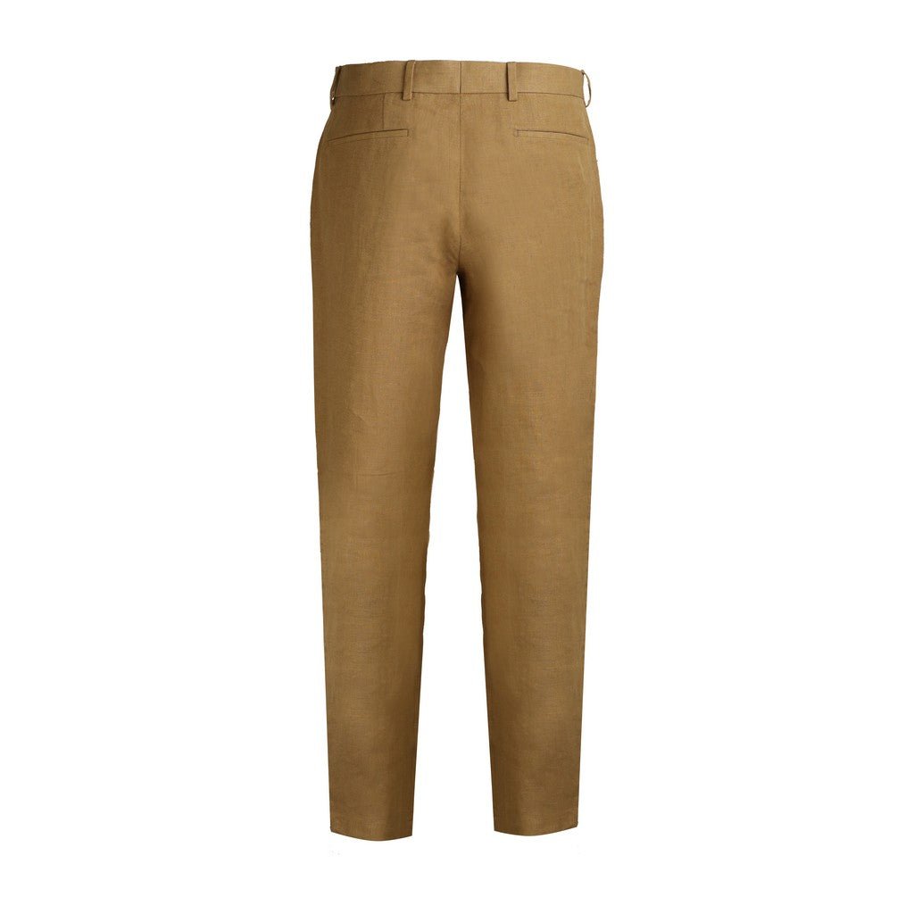 Premium HENRY Linen Tailored Chino Pants in Camel Color - Comfortable & Stylish Men's Casual Trousers for Office, Travel & Summer Outfits