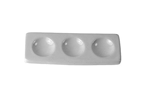 3-Well Porcelain Slide – Micro Spot Plate for Laboratory Testing, Chemical Analysis & Science Experiments | Durable & Heat-Resistant Ceramic Slide for Precise Sample Handling