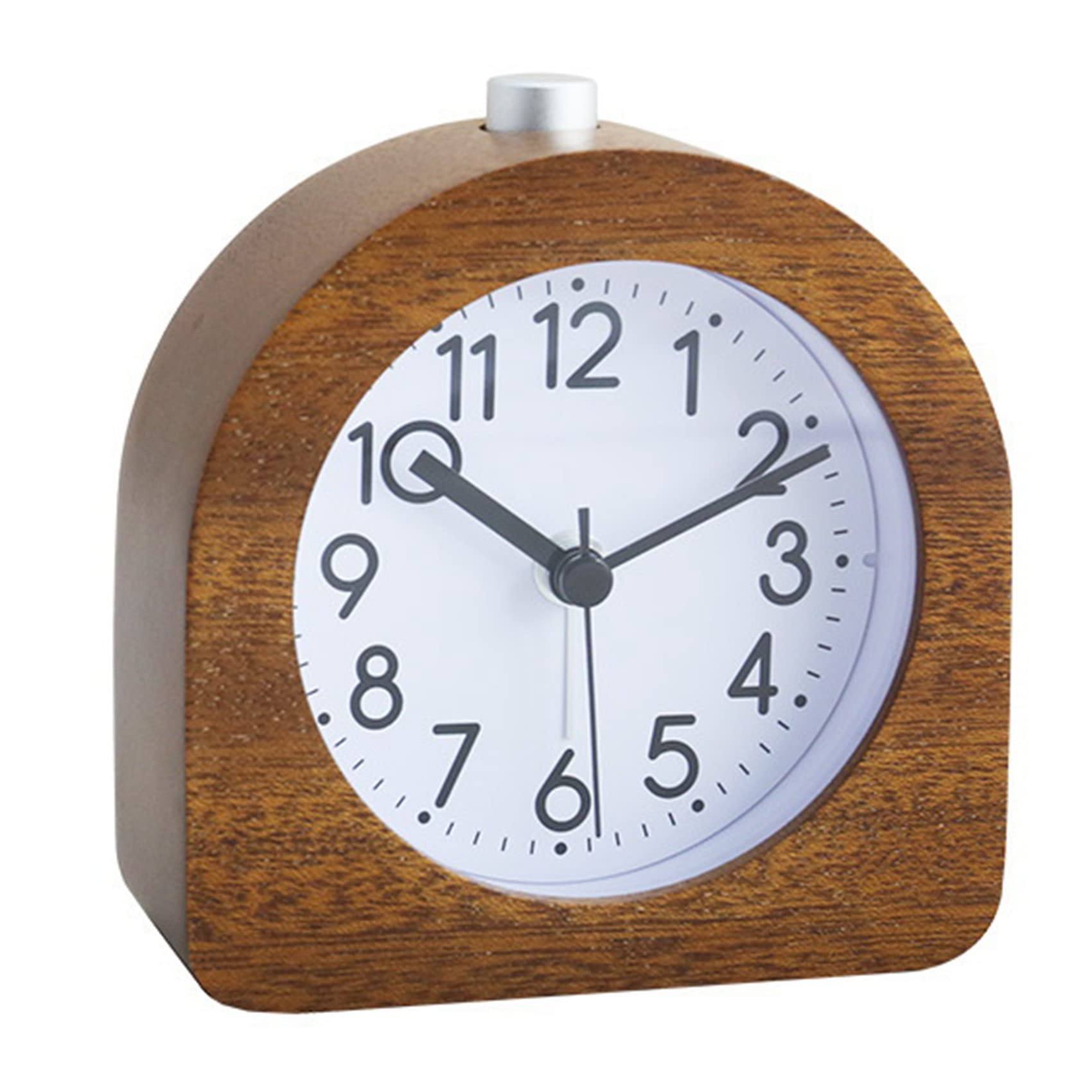 Vintage Silent Alarm Clock with Snooze Function - No Ticking Noise, Large Dial & Night Light - Perfect for Light Sleepers, Bedroom, Office & Travel