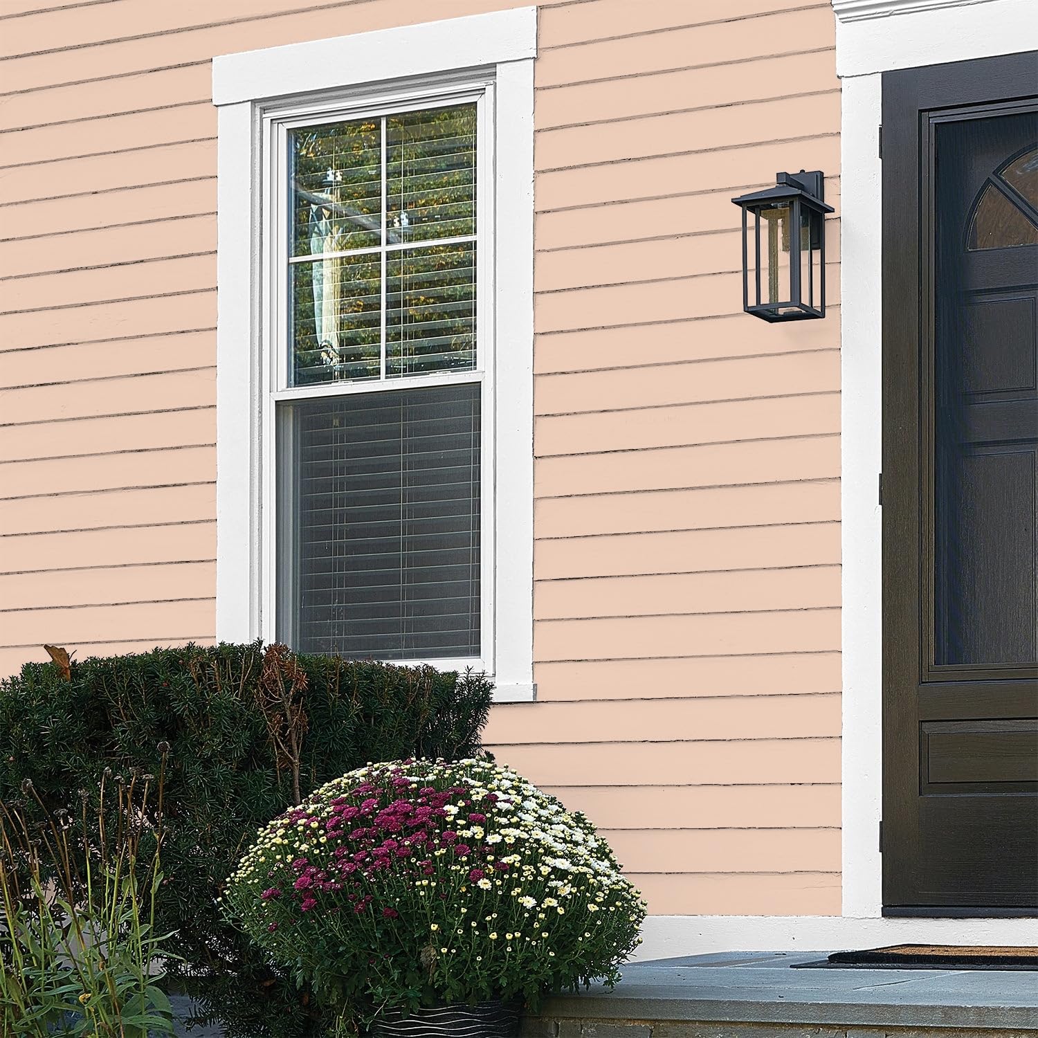 Glidden Exterior Paint & Primer in One - Peach/Scotchtone Flat Finish, 5-Gallon Bucket, One Coat Coverage for Long-Lasting Protection | Perfect for House Siding, Fences & Outdoor Wood Surfaces