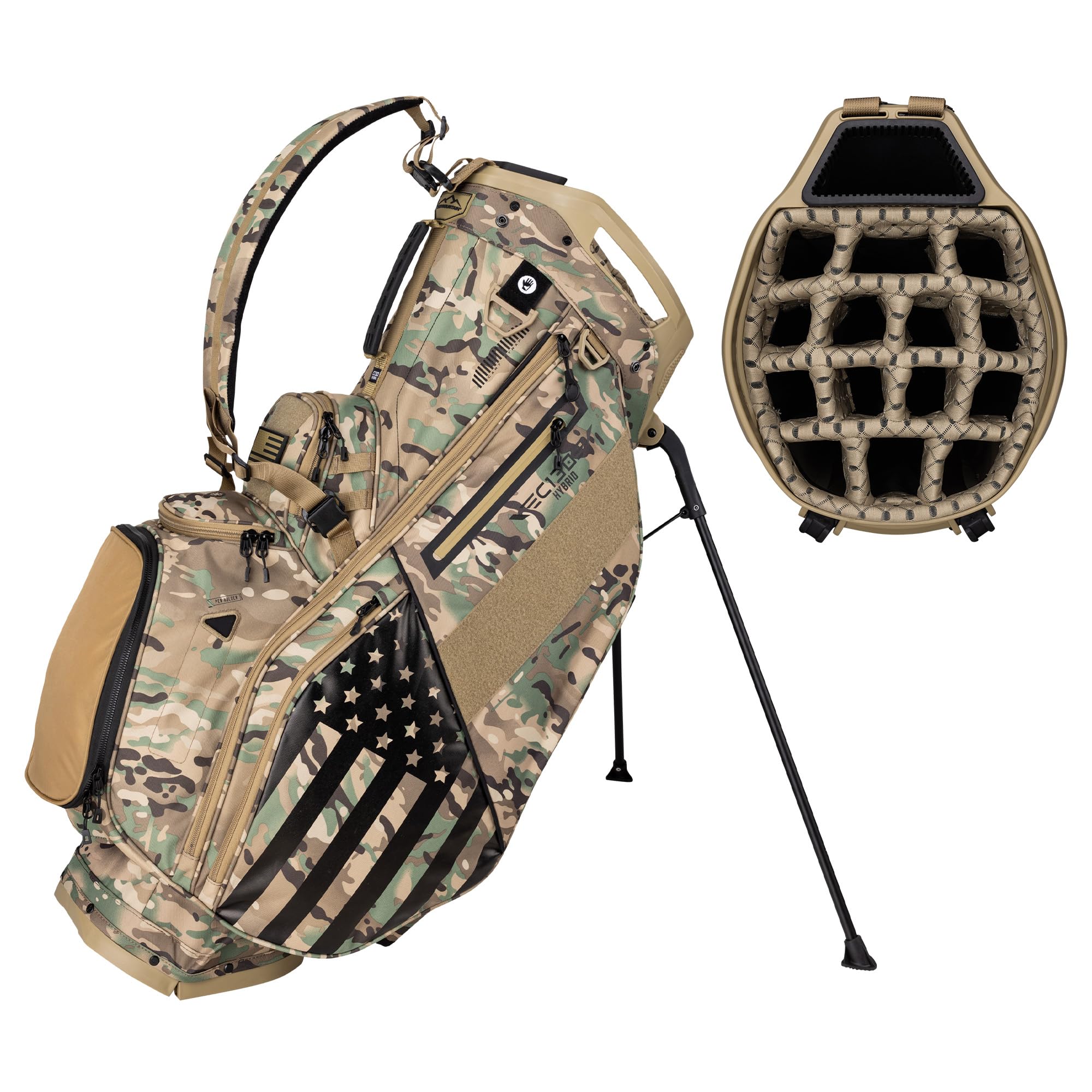 Sun Mountain 2025 C-130 Hybrid Golf Bag - Lightweight Men's Cart Bag with 15 Full-Length Dividers & 9 Pockets | Durable Cart-Friendly Base for Golf Carts | Perfect for Club Protection & Easy Access on the Course