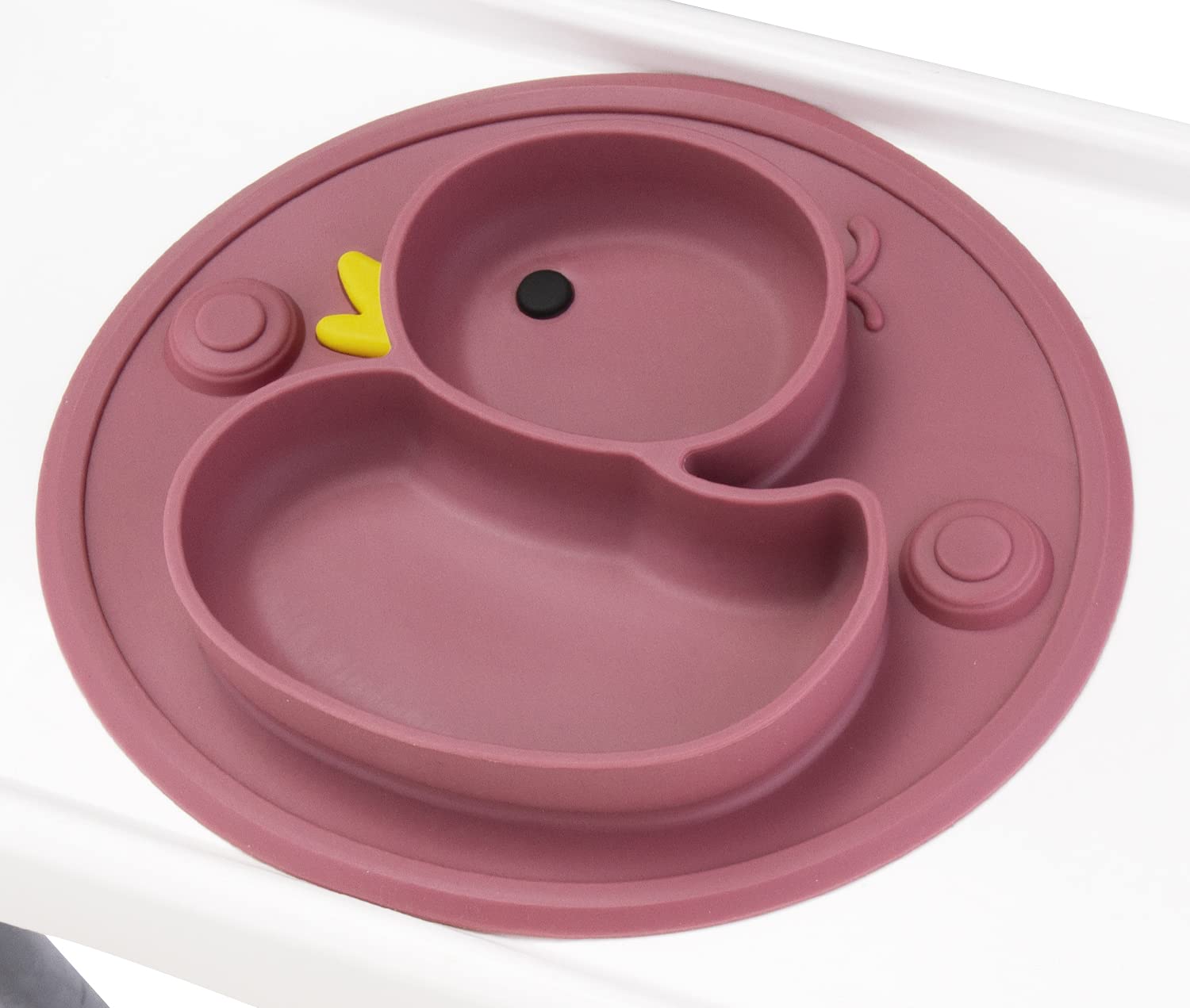 Qshare Toddler Plate - BPA-Free Silicone Suction Plate for Babies & Kids, 9x6x1.4 Inch, Dishwasher & Microwave Safe - Perfect for High Chairs, Travel & Mess-Free Mealtime