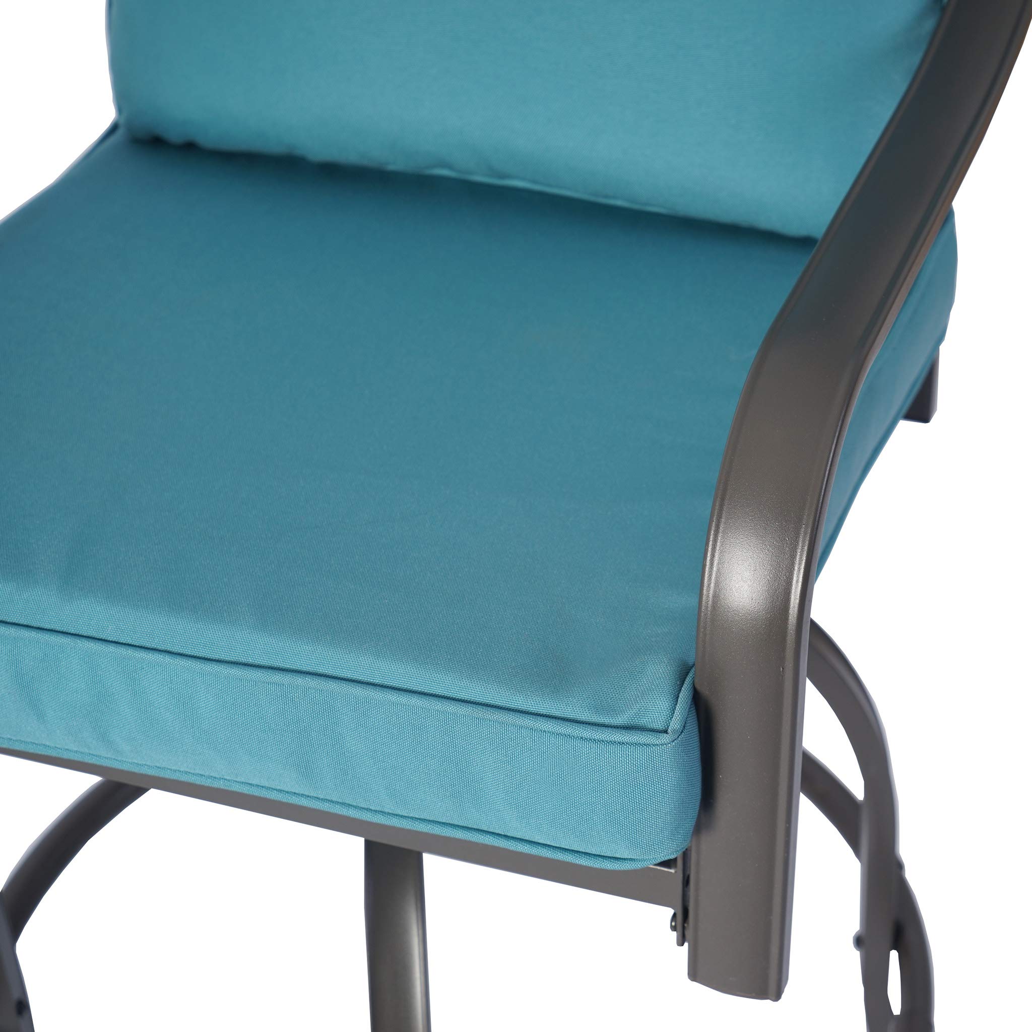Kozyard Isabella Outdoor Patio Swivel Bar Stools - Counter Height Adjustable Bar Chairs for Bistro, Backyard, Cafe, Restaurant & Chic Bars - Aqua Blue - Perfect for Outdoor Dining, Lounging & Entertaining