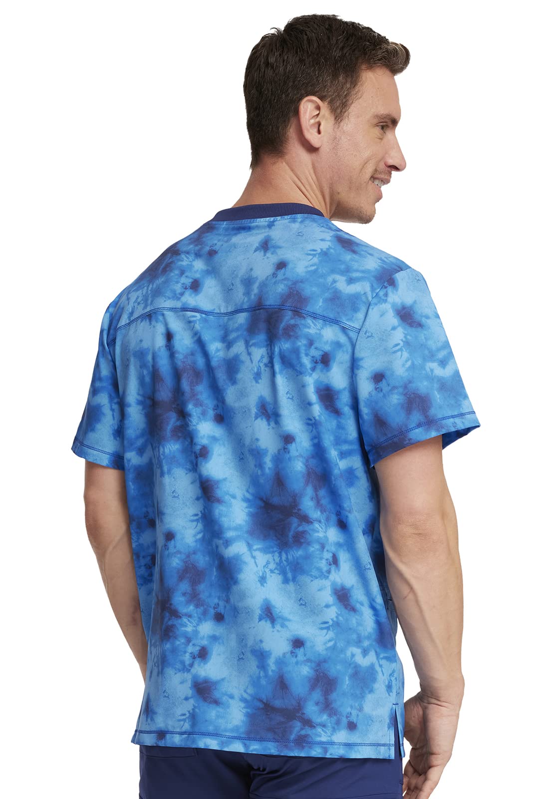 Dickies Dynamix Men's Scrubs Top - Rib Knit V-Neck DK607 - Comfortable Medical Uniform for Doctors & Nurses - Perfect for Hospital, Clinic & Healthcare Work