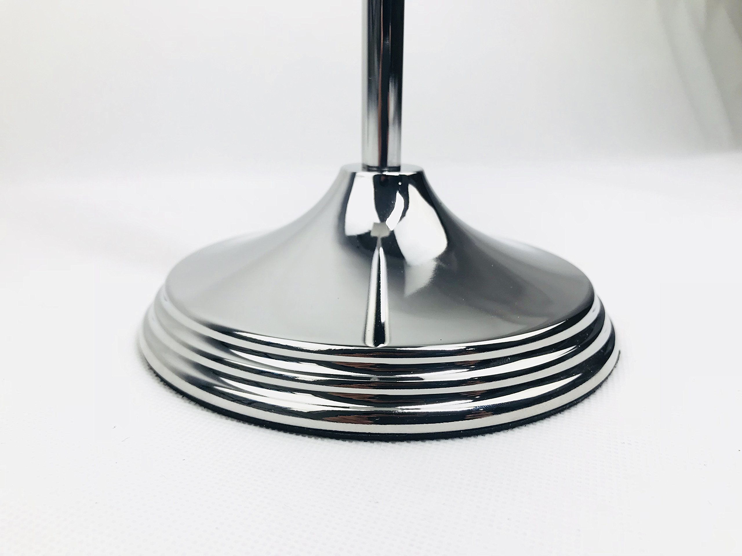 SunnyPoint Free Standing Toilet Paper Holder with Reserve Storage - Chrome Bathroom Tissue Roll Stand | Perfect for Small Bathrooms, Powder Rooms & Guest Toilets