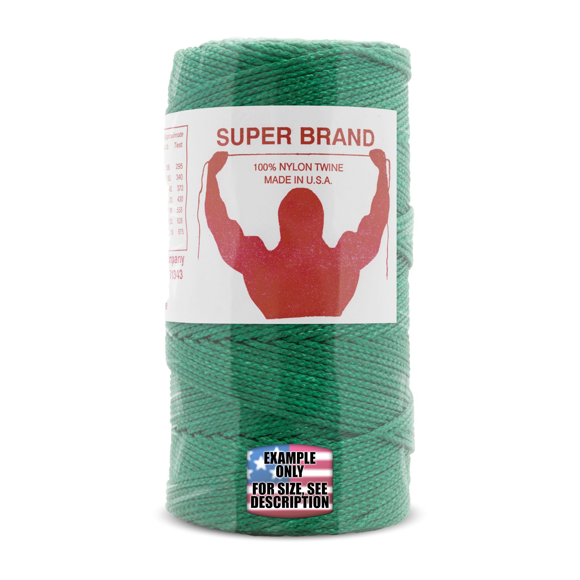 Premium Green Nylon Twine Braided Rope - #72 Size (1 lb 6-Pack) for Gardening, Crafts & DIY Projects | Strong Durable String for Tying, Bundling & Outdoor Use