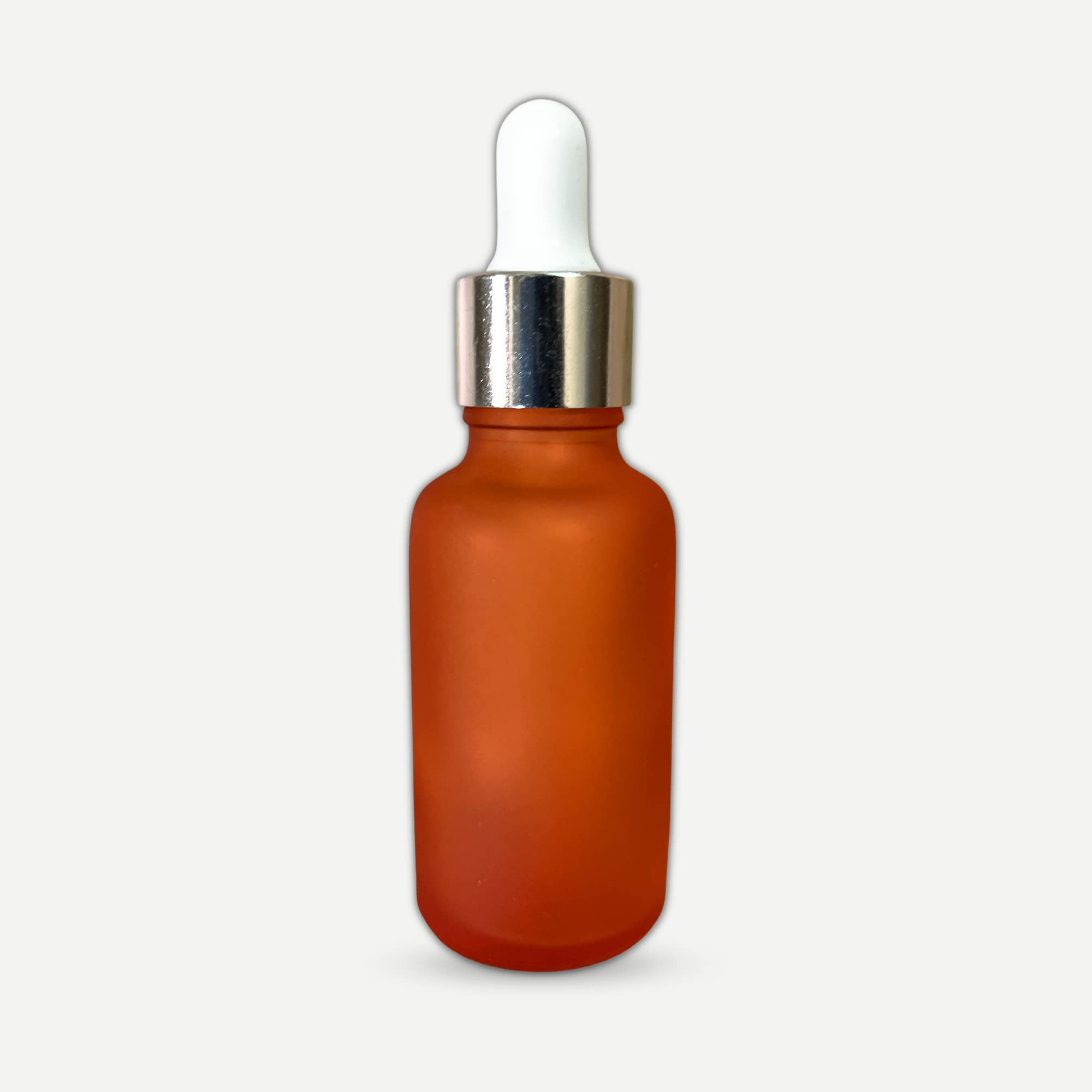 EARTH BERRY 30ml/g Orange Glass Dropper Bottle with Silver Ring & White Silicone Teat - Pack of 3 | Empty Essential Oil Bottles | Glass Containers for DIY, Aromatherapy, and Liquid Storage