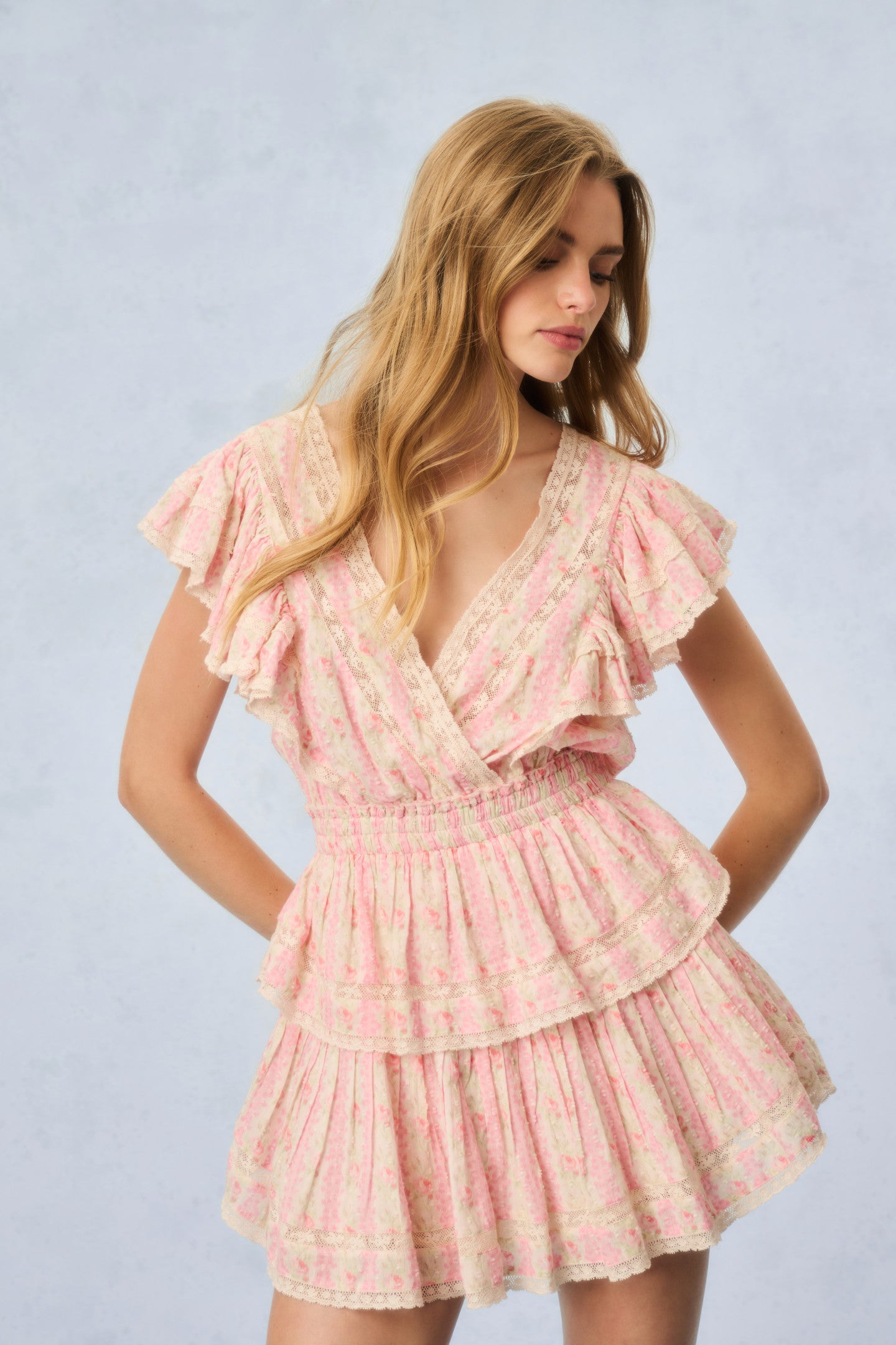 Gwen Floral Print Cotton Mini Dress - Women's Summer Casual Short Sleeve Party Dress for Beach, Vacation & Date Night