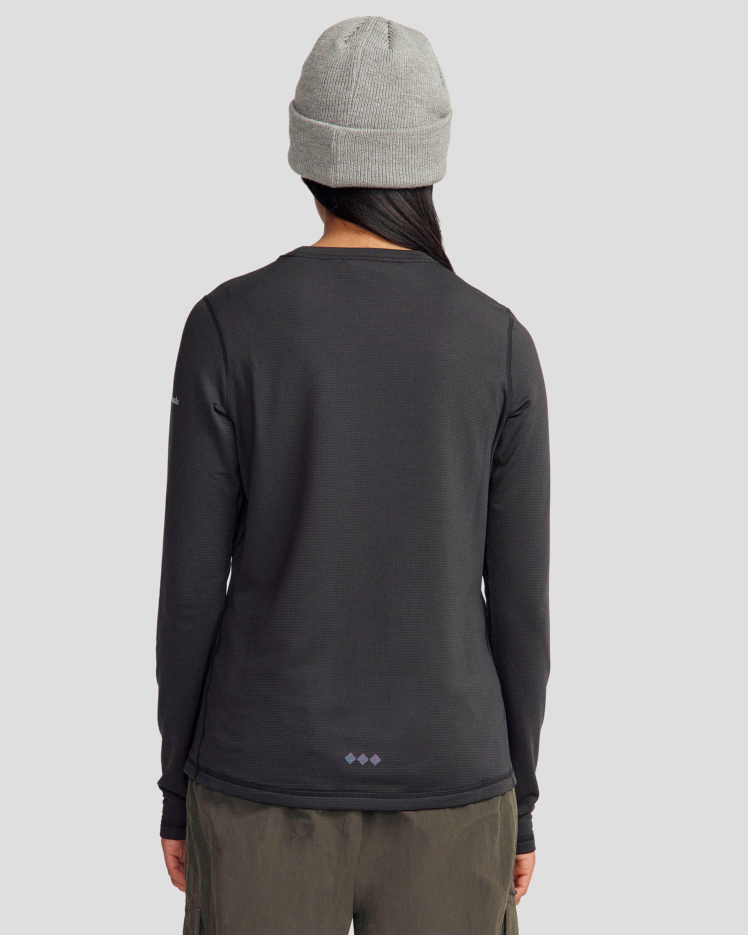 Women's Seeker Fleece Long Sleeve Top - Soft Thermal Winter Shirt for Hiking & Outdoor Activities | Black Stingray Color | Cozy Layering for Camping & Cold Weather